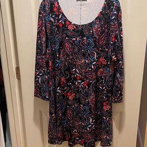 Chic Paisley Long Sleeve Dress